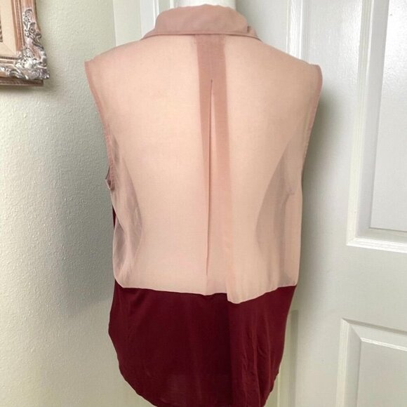 Urban Outfitters Cooperative Sleeveless Blouse Maroon Pink Size Large - Picture 3 of 9
